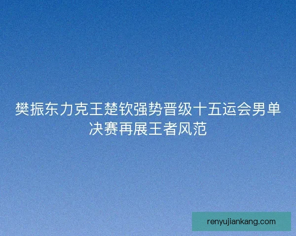 樊振东力克王楚钦强势晋级十五运会男单决赛再展王者风范